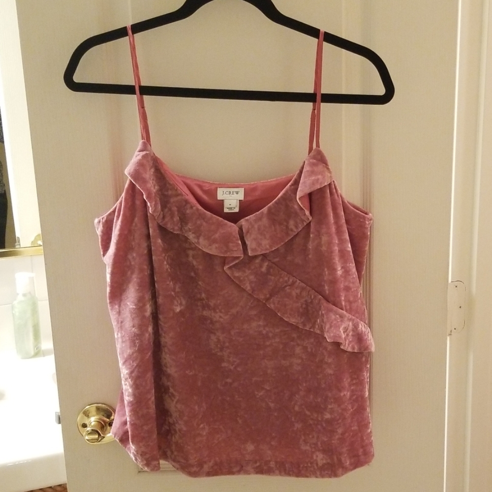 JCREW pink velvet cami